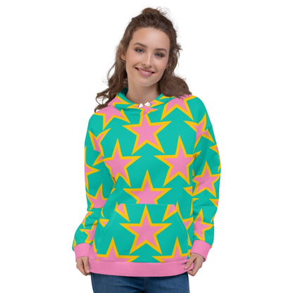 Hoodie - ELLIE STAR mint - Classic stars print
