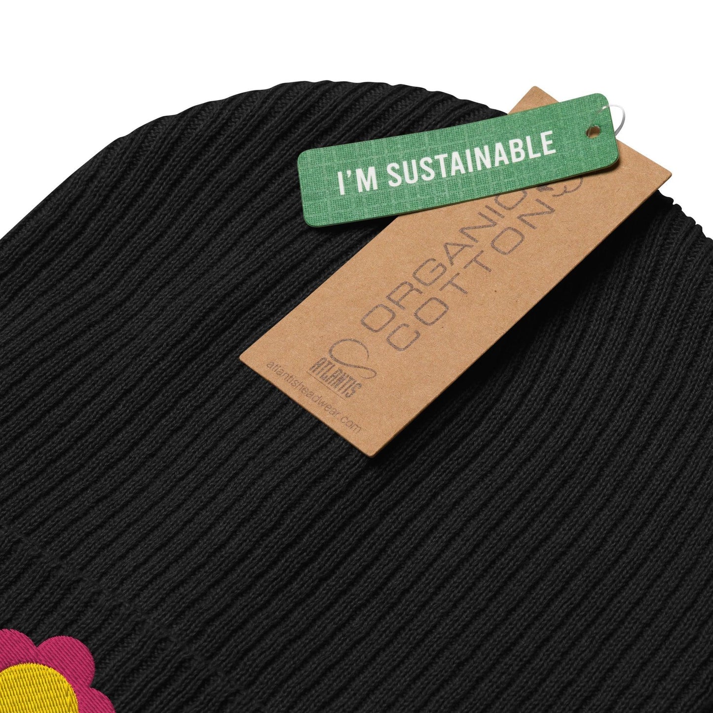 Beanie - ELLIE yellow pink - Classic floral print