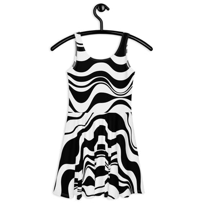 Skater Dress - ENERGY WAVES black