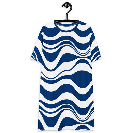 T-Shirt Dress - ENERGY WAVES blue
