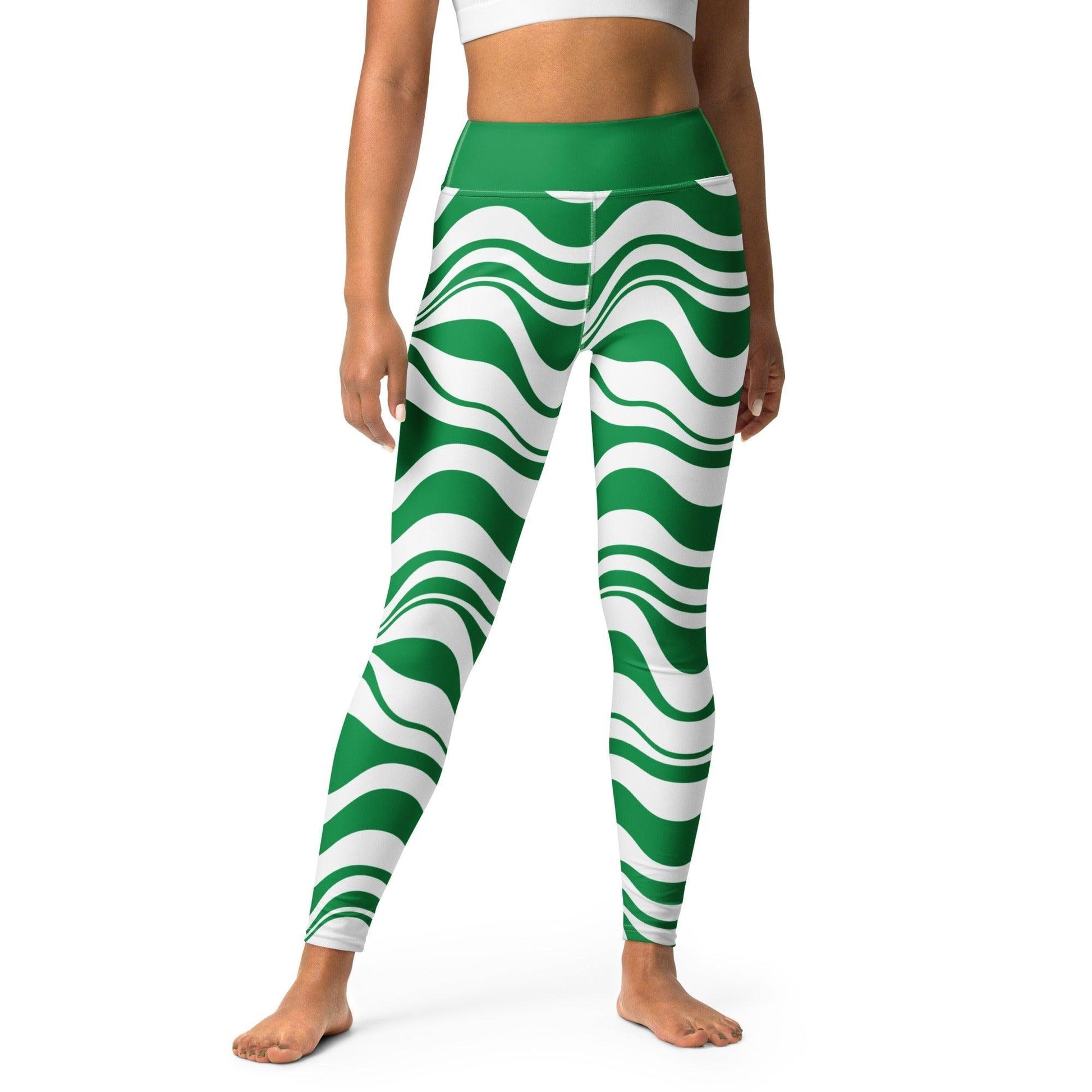 Yoga Leggings -2- ENERGY WAVES green
