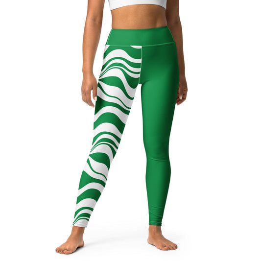 Yoga Leggings - ENERGY WAVES green