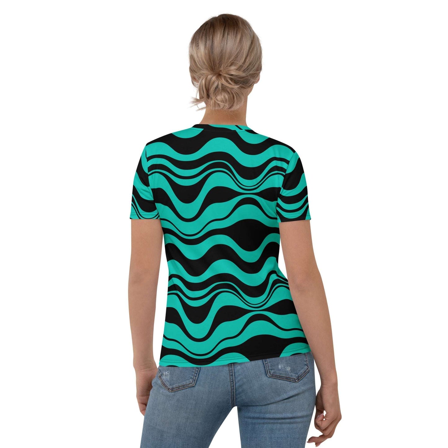 Woman's T-Shirt - ENERGY WAVES mint black