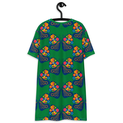T-shirt dress - FAB FLOVERYFLY green - Playful butterfly print