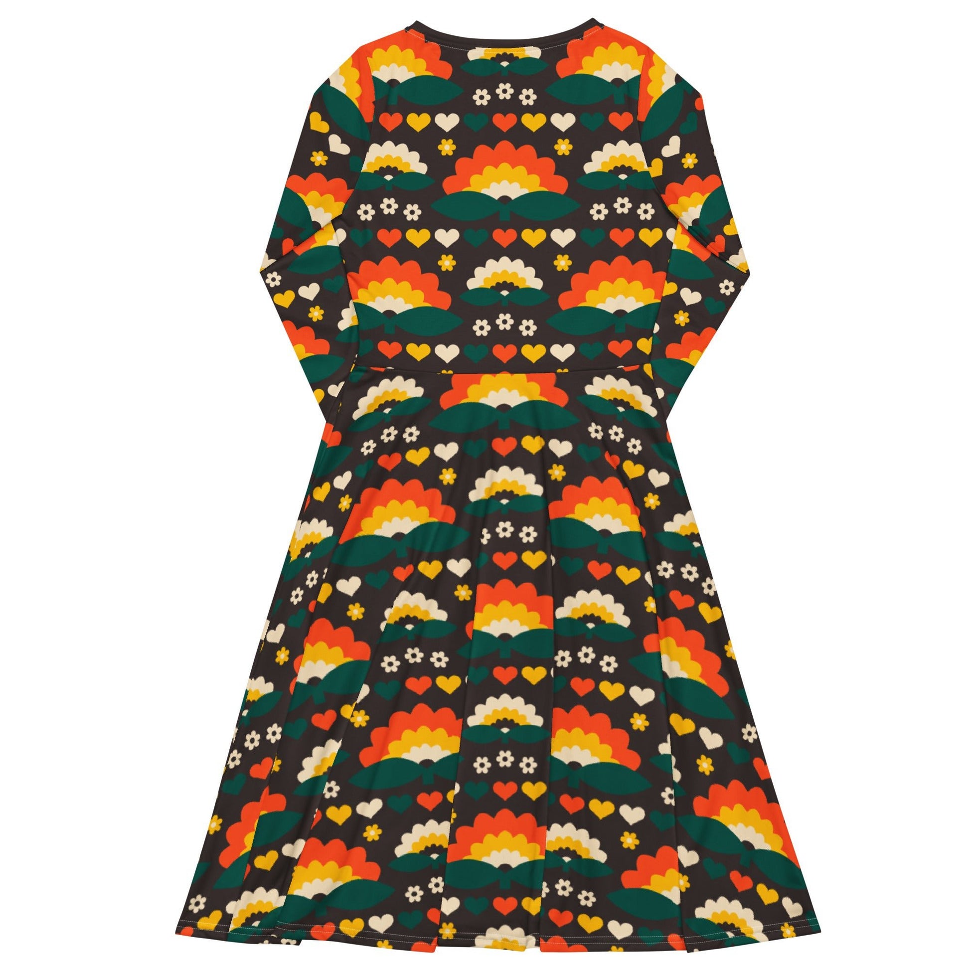 Midi Dress - FALL IN LOVE orange brown