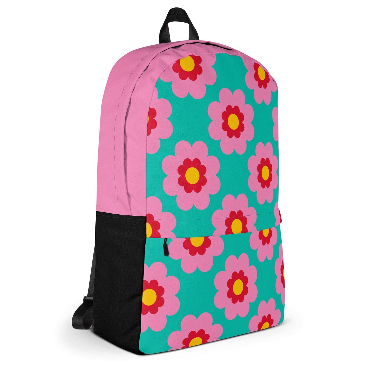 Backpack - FANCY BLOOM pink mint - Pretty floral print