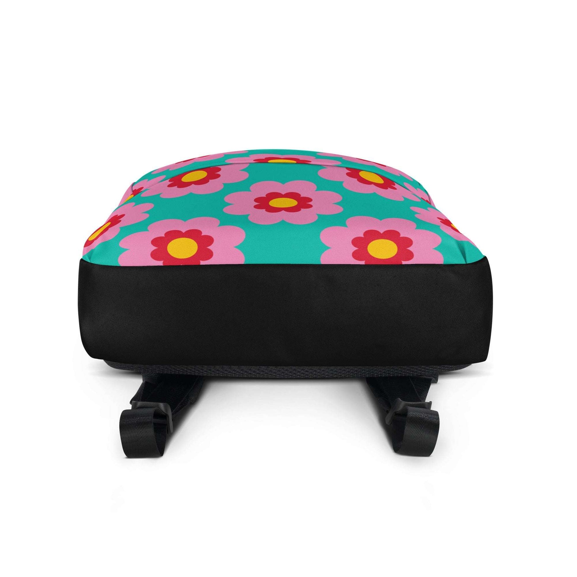 Backpack - FANCY BLOOM pink mint - Pretty floral print