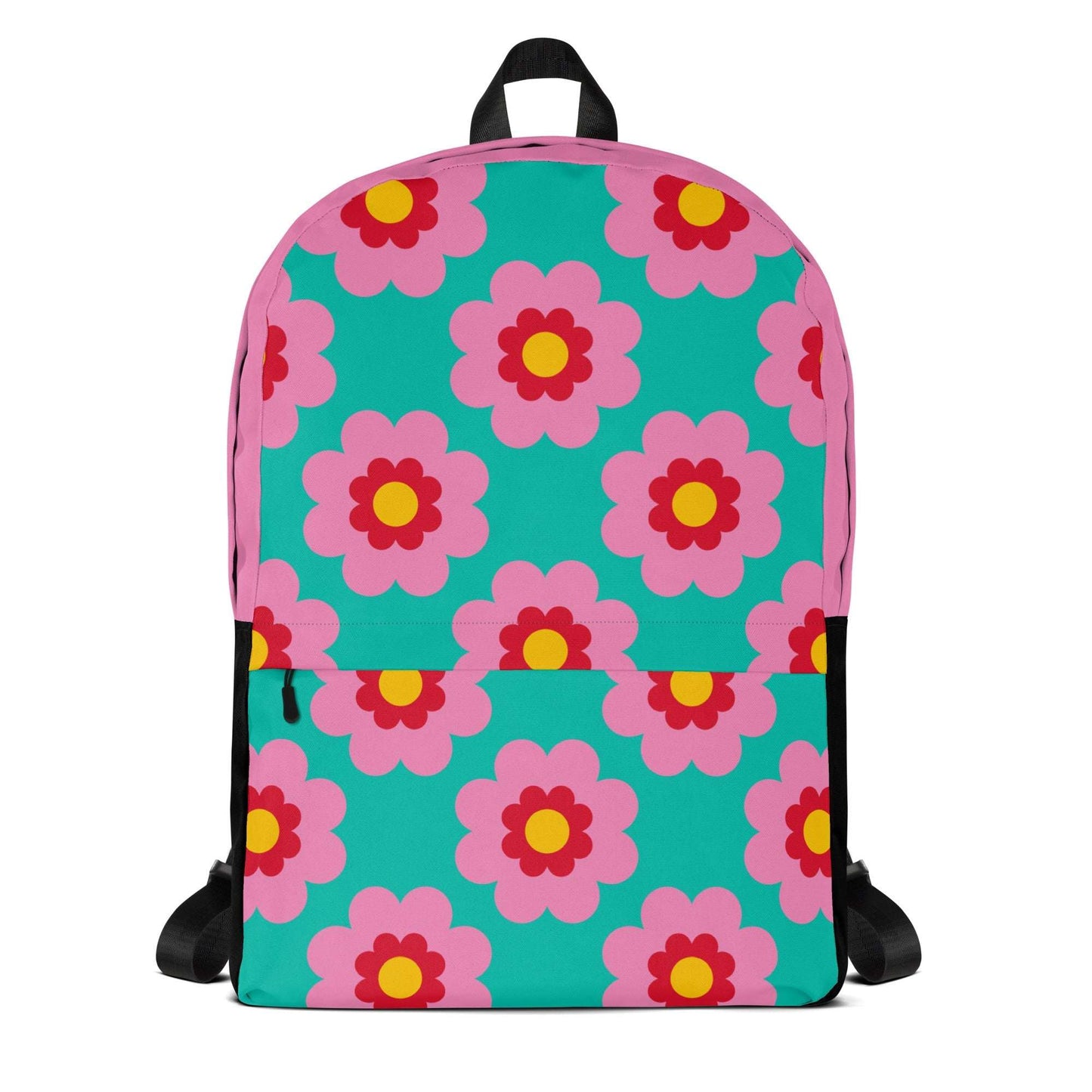 Backpack - FANCY BLOOM pink mint - Pretty floral print Default Title