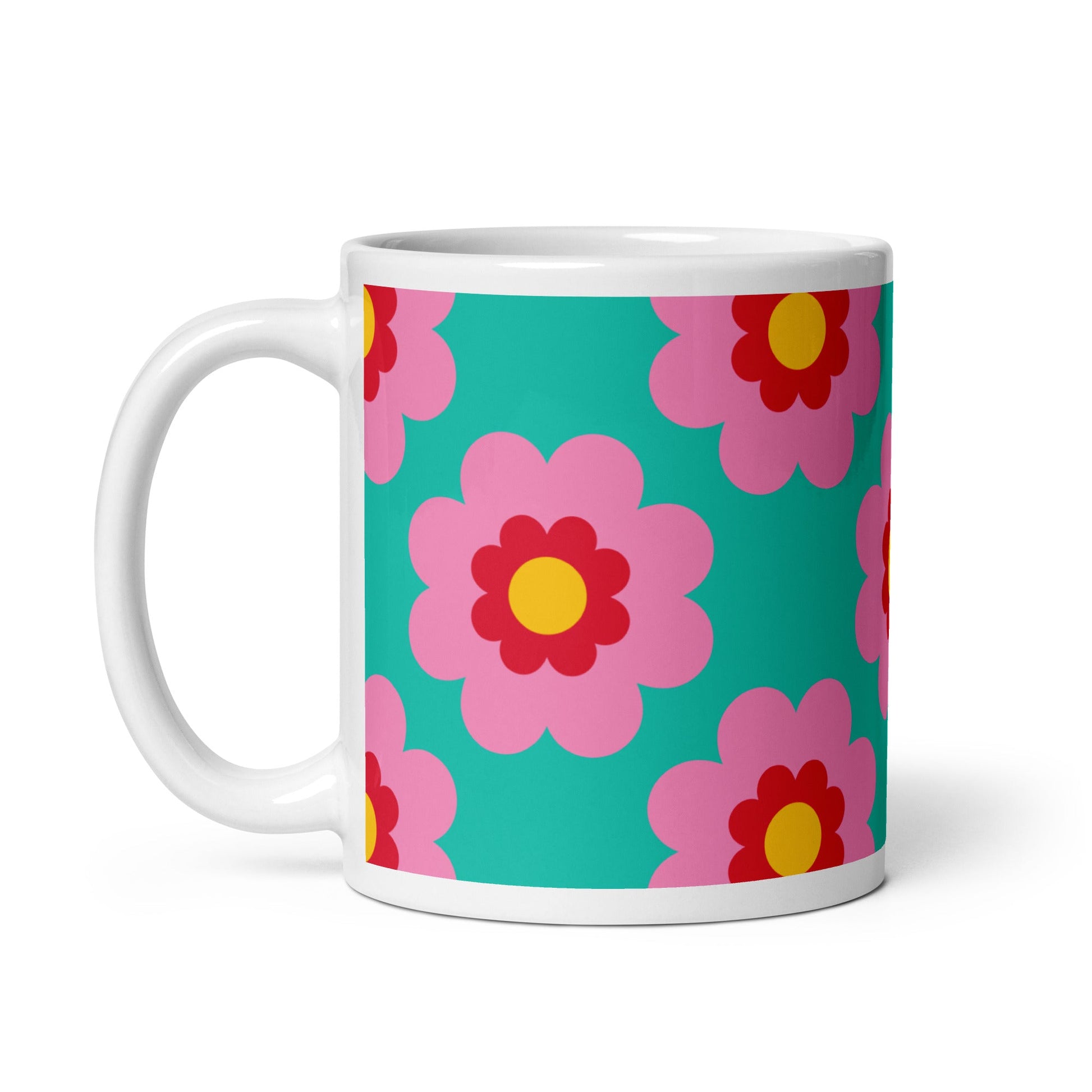 Mug - FANCY BLOOM pink mint