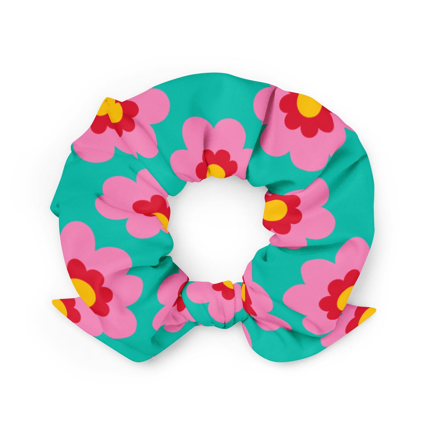 Scrunchie - FANCY BLOOM pink mint