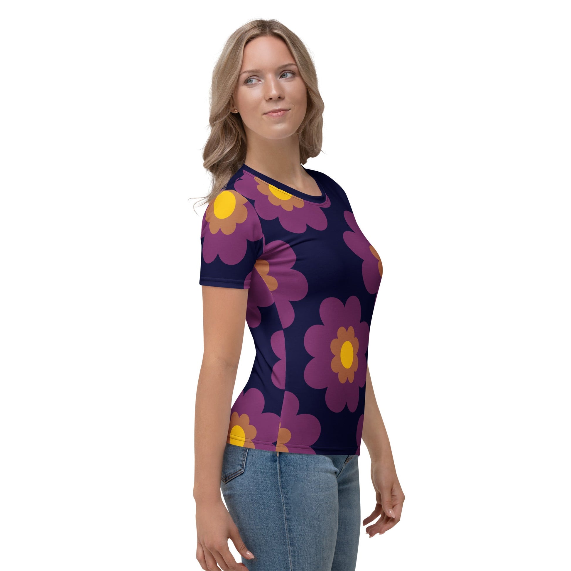 Woman's T-Shirt - FANCY BLOOM plum