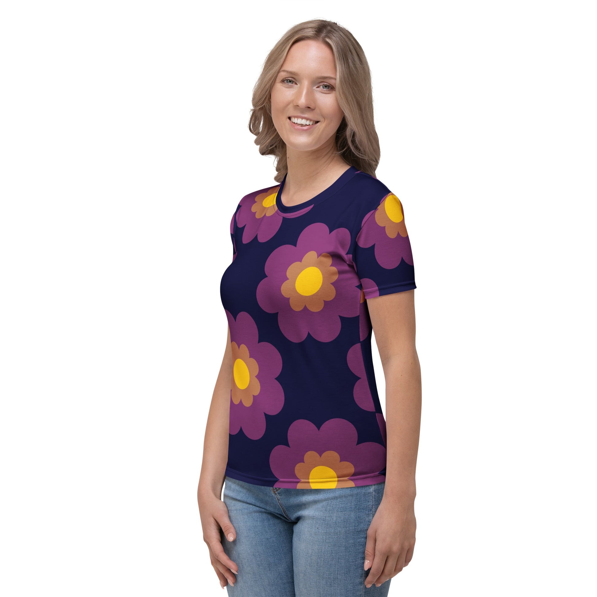Woman's T-Shirt - FANCY BLOOM plum