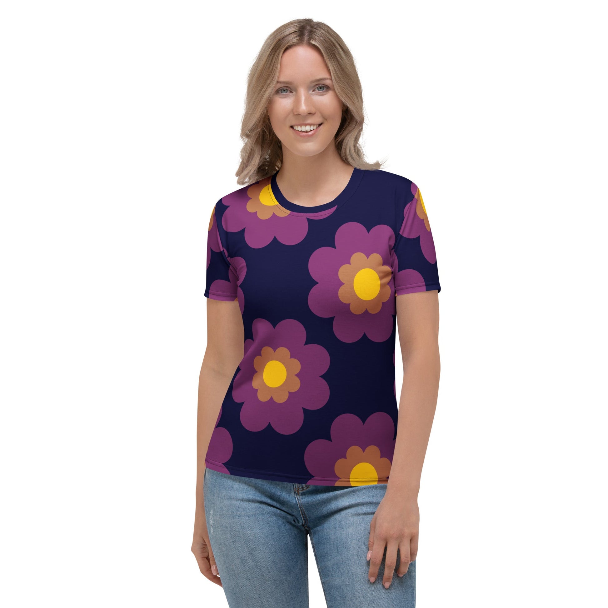 Woman's T-Shirt - FANCY BLOOM plum