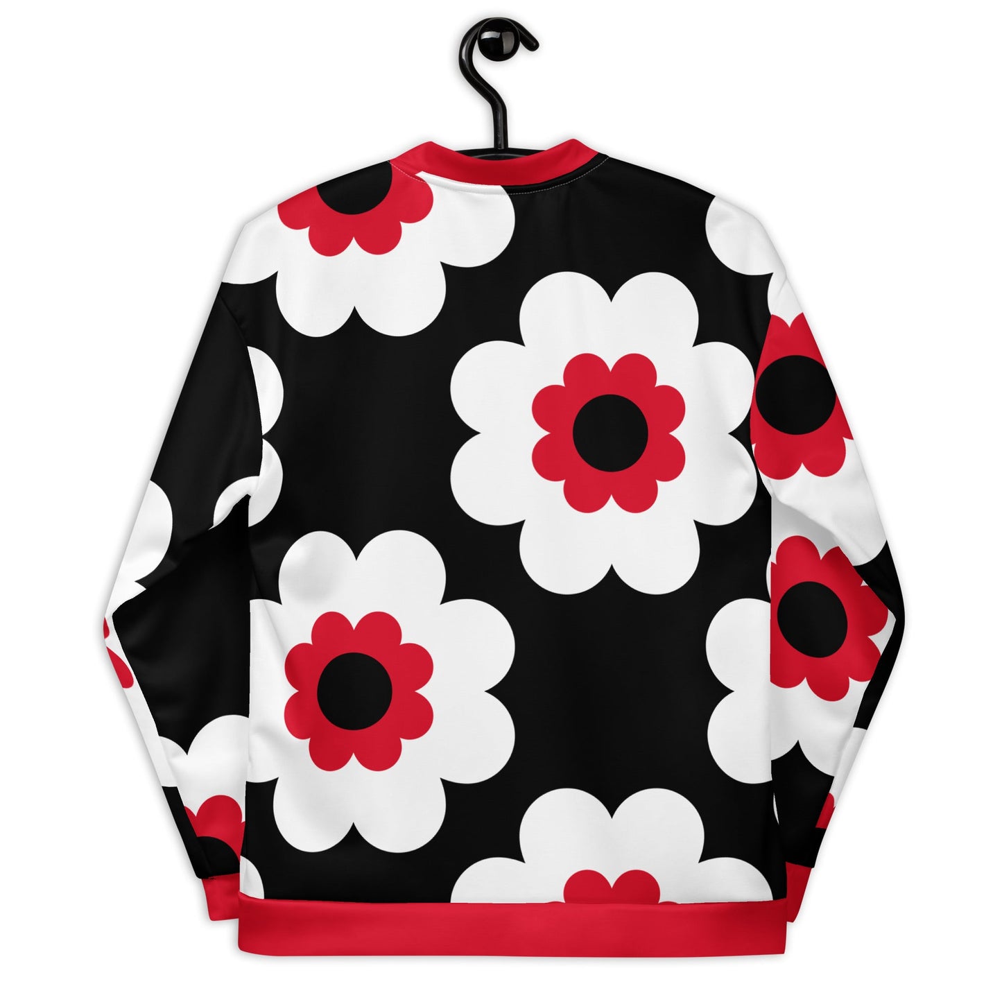 Bomber jacket - FANCY BLOOM red black - Pretty floral print