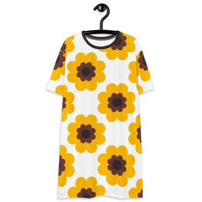 T-Shirt Dress - FANCY BLOOM yellow