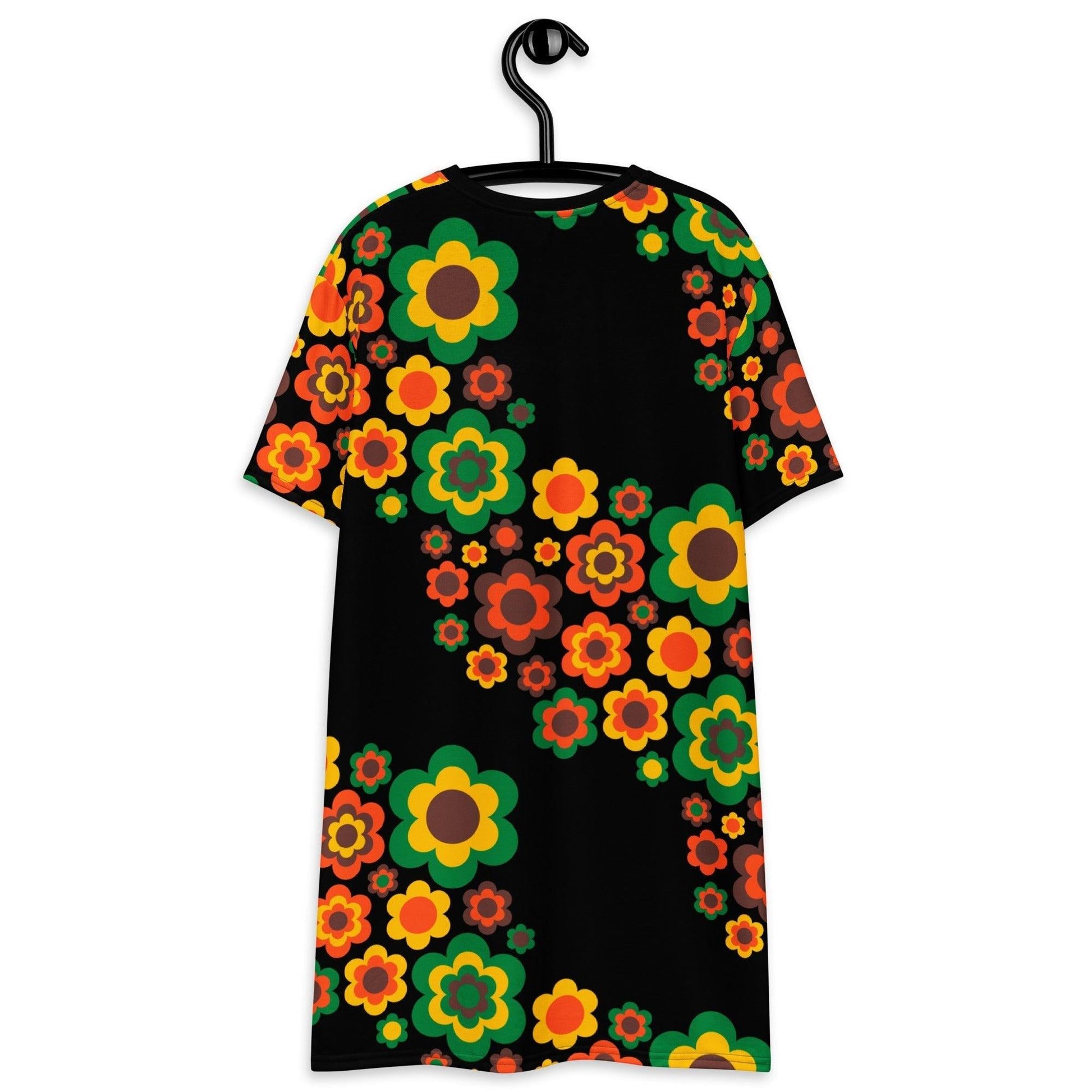 T-shirt dress - FLORA FOREVER retro - Floating flower print