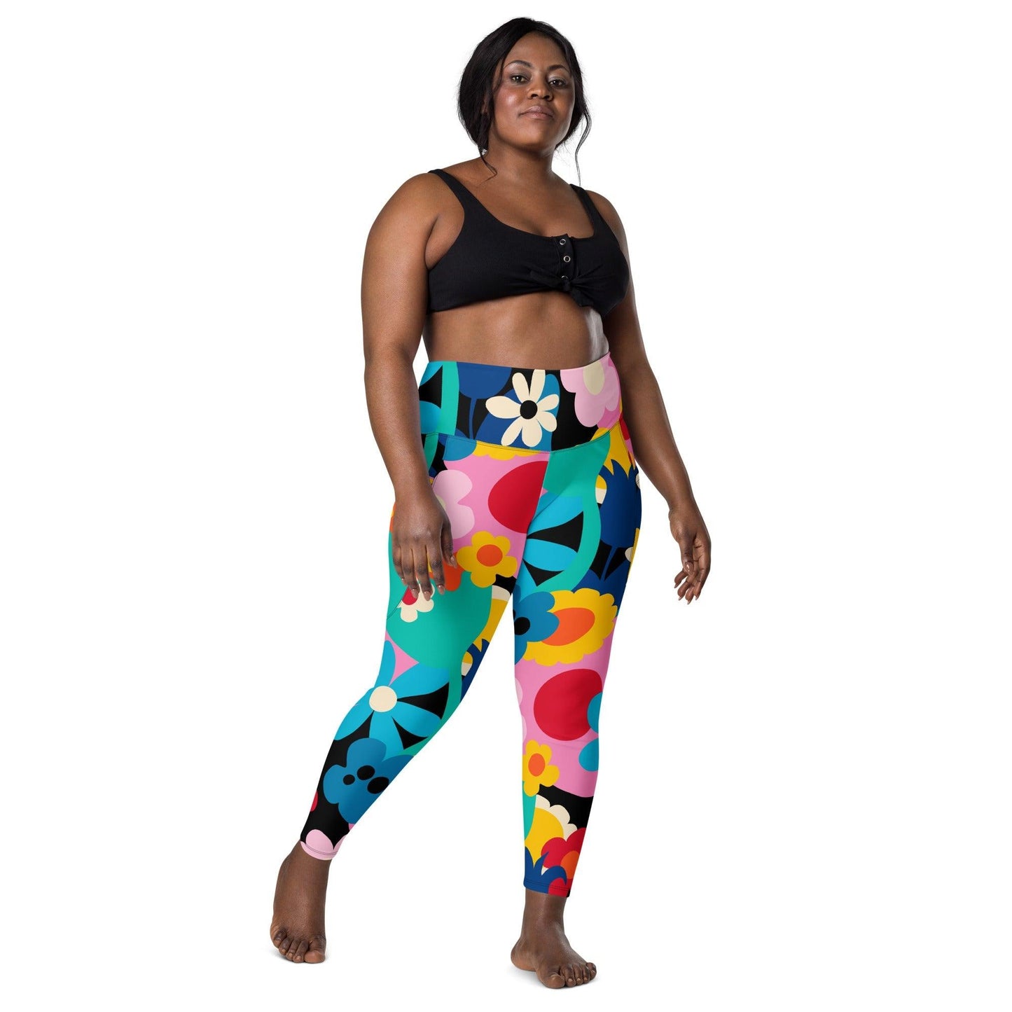 Leggings with pockets - FLORALEI - Artsy flower print
