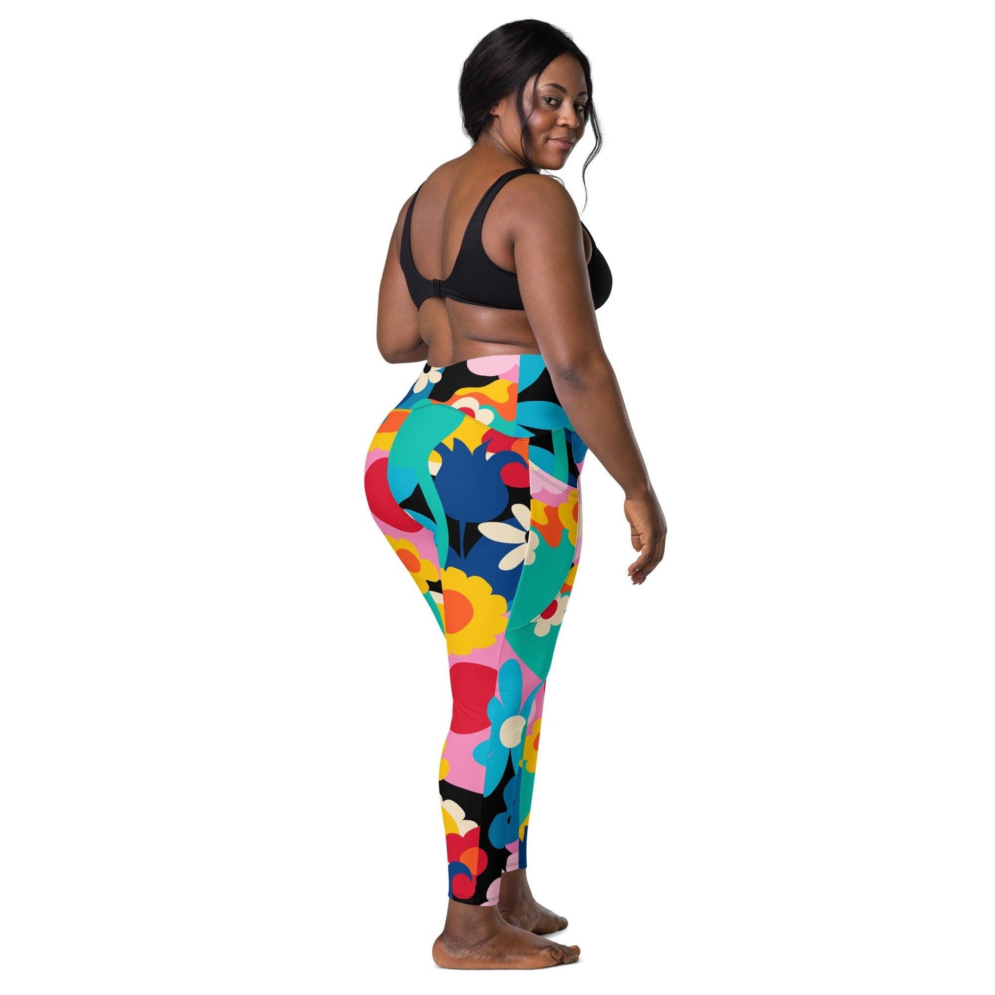 Leggings with pockets - FLORALEI - Artsy flower print 6XL