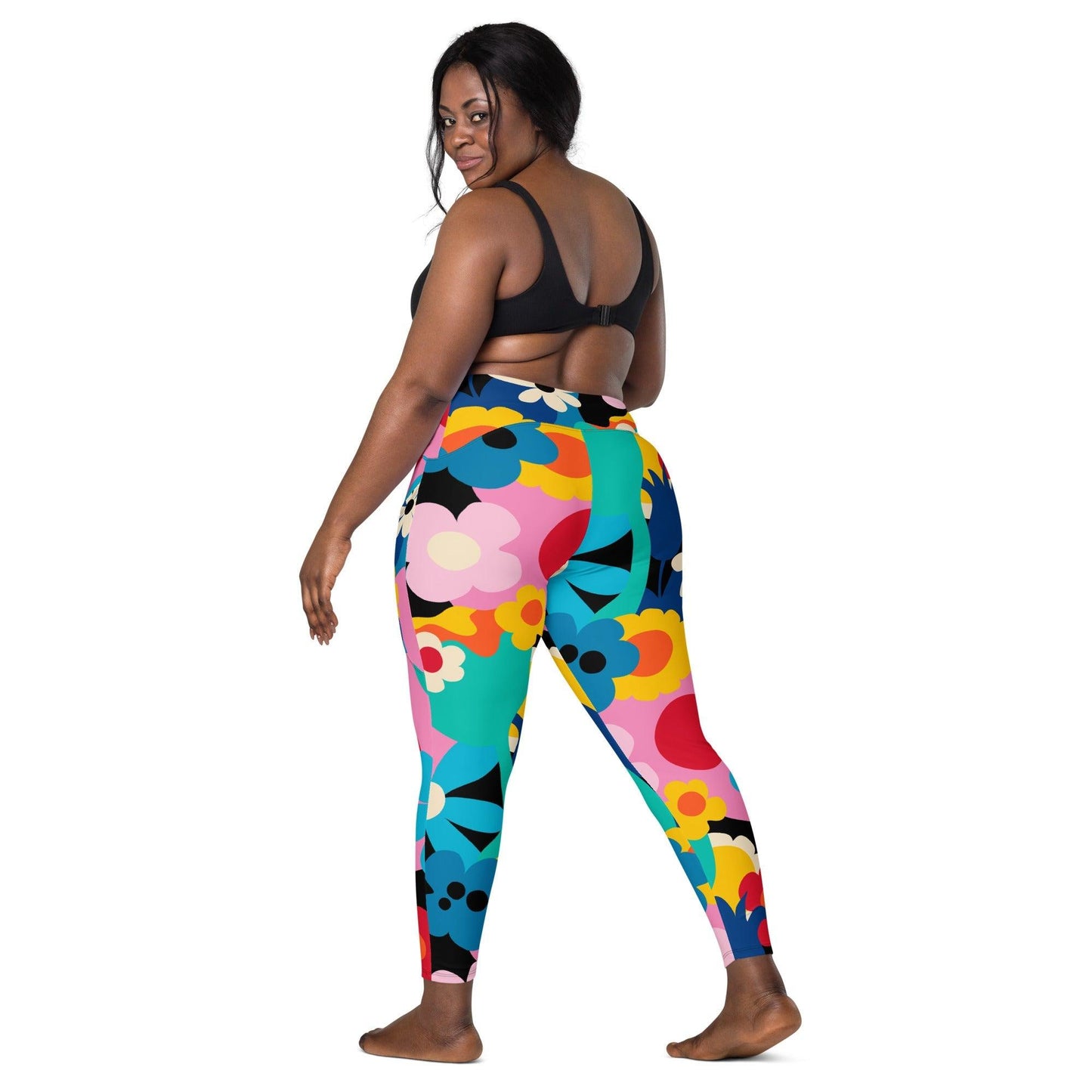 Leggings with pockets - FLORALEI - Artsy flower print