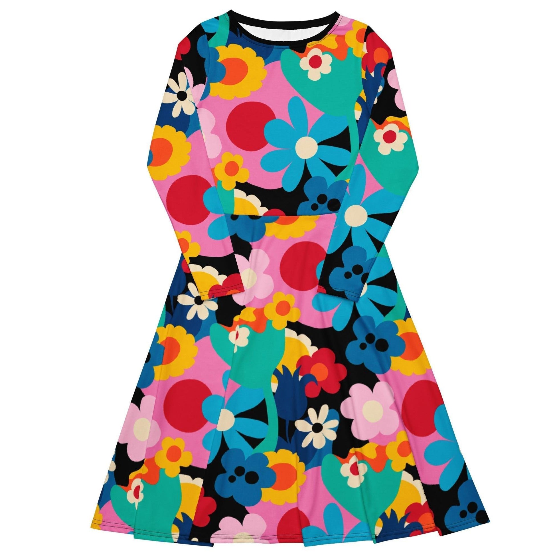 Midi dress - FLORALEI - Artsy flower print 6XL