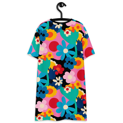 T-shirt dress - FLORALEI - Artsy flower print