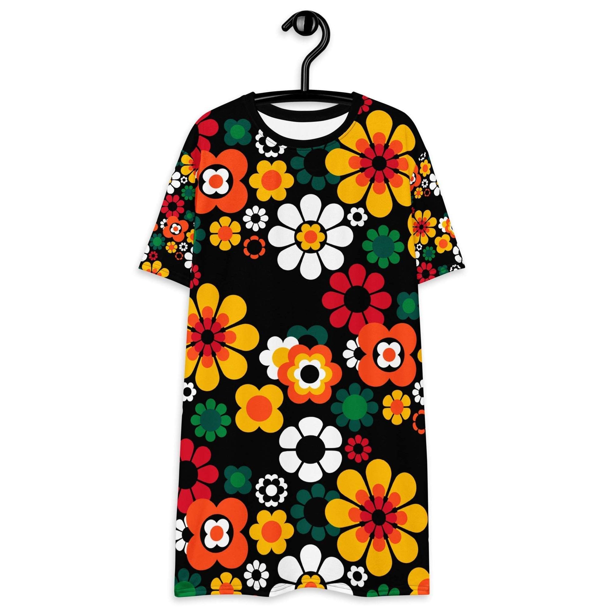 T-Shirt Dress - FLOW-POW retro - Funky Flower Power Print