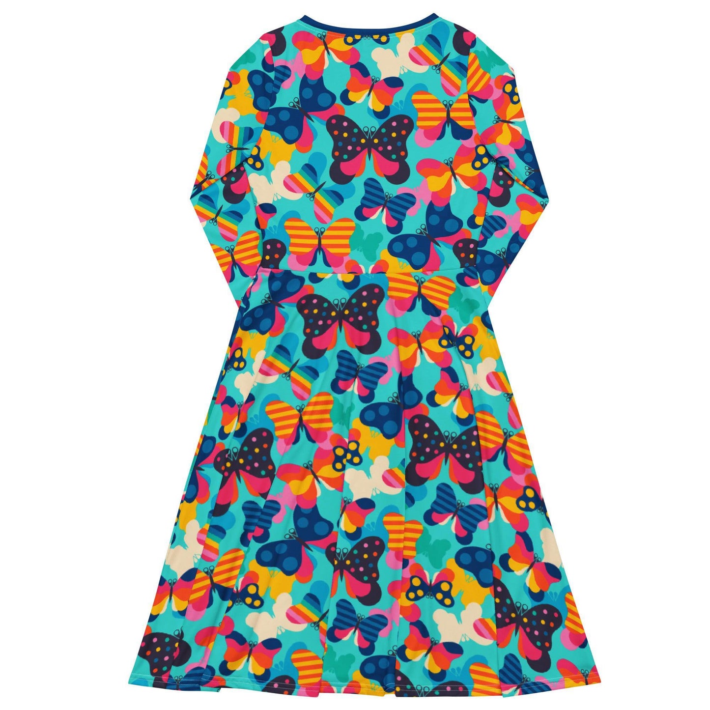 Midi dress - FLYRAVE turquoise - Colorful butterfly print