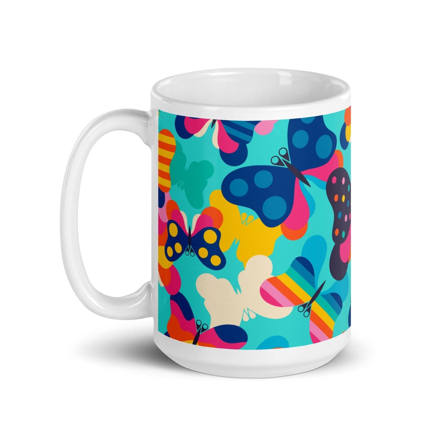 Mug - FLYRAVE turquoise - Colorful butterfly print
