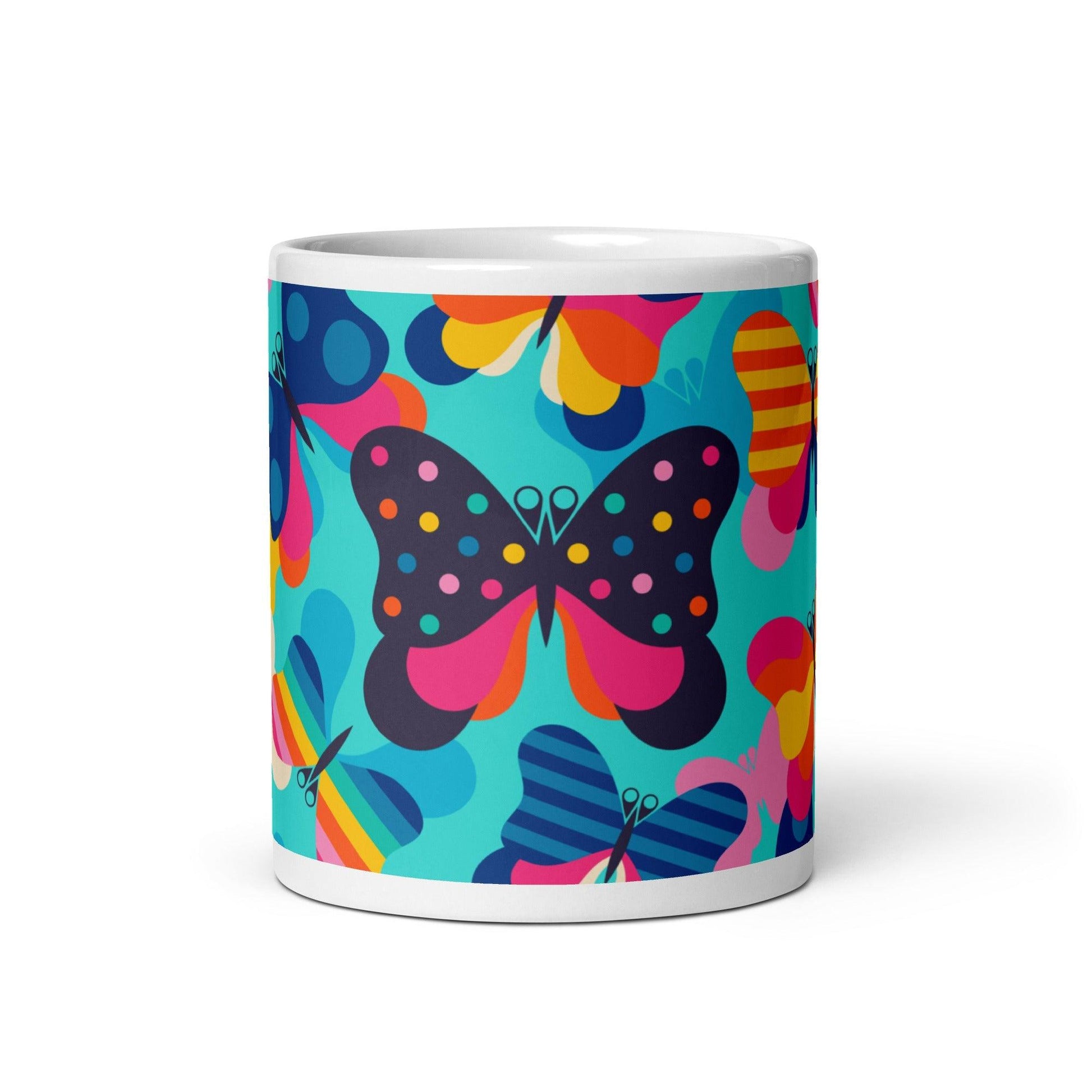 Mug - FLYRAVE turquoise - Colorful butterfly print