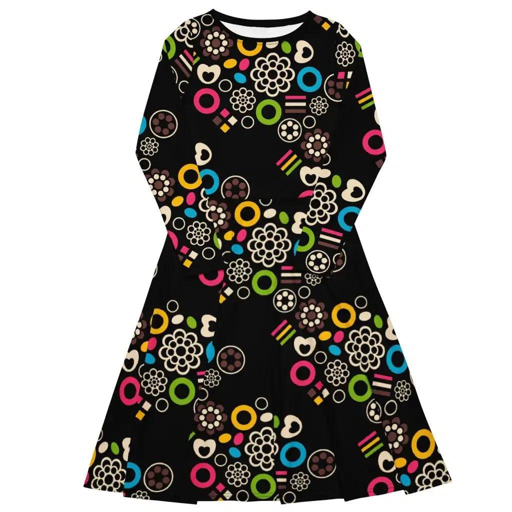 Midi dress - FOREVER SWEET - Colorful candy mix print