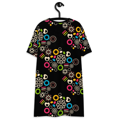 T-shirt dress - FOREVER SWEET - Colorful candy mix print