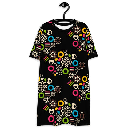 T-shirt dress - FOREVER SWEET - Colorful candy mix print 6XL