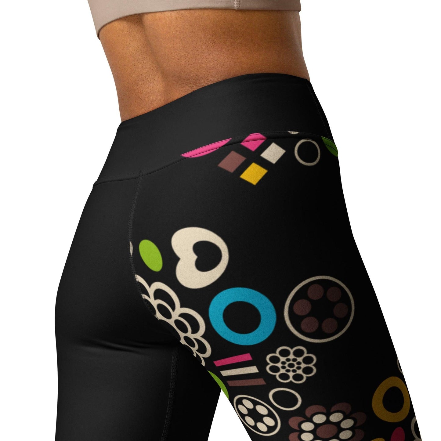 Yoga leggings - FOREVER SWEET - Colorful candy mix print