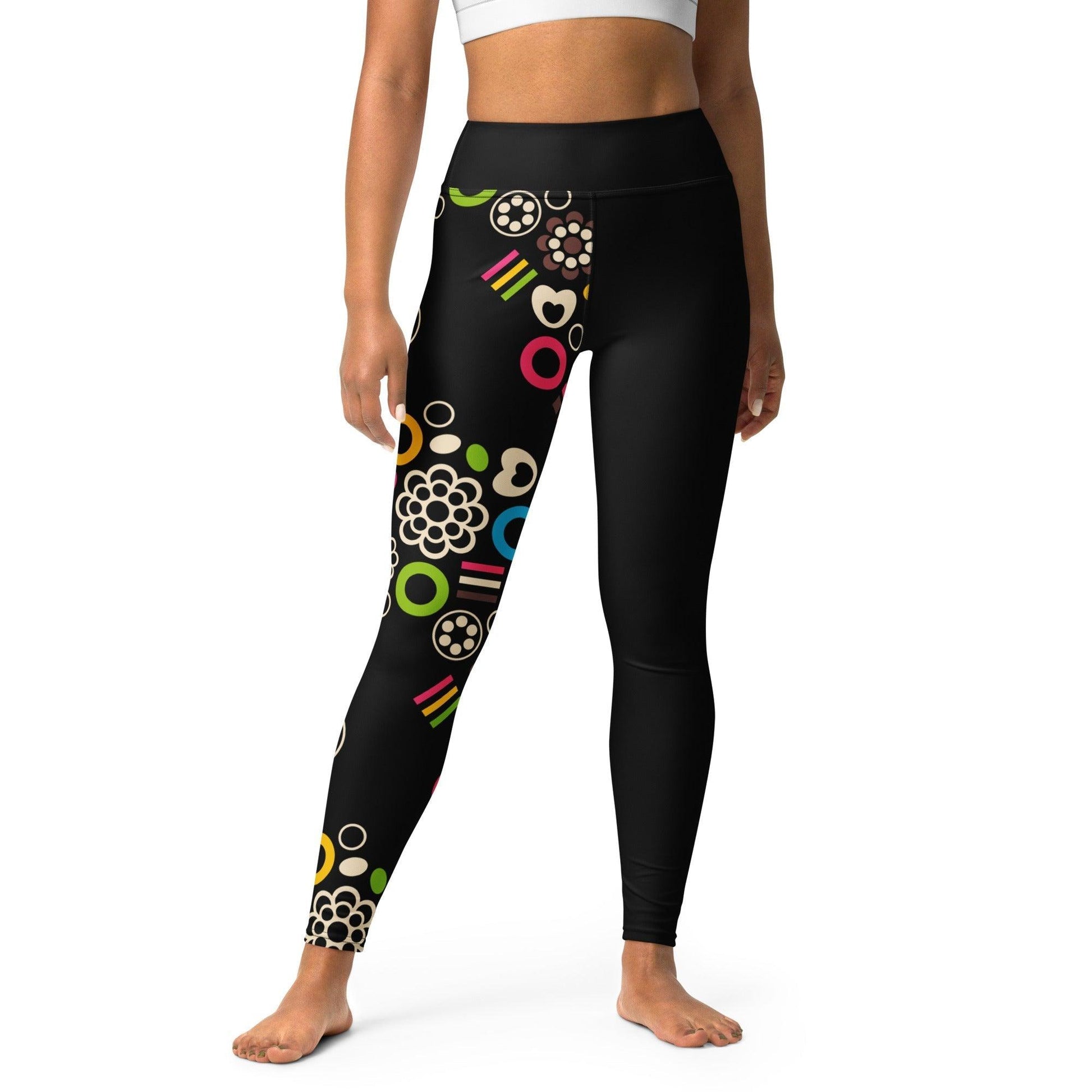 Yoga leggings - FOREVER SWEET - Colorful candy mix print XL