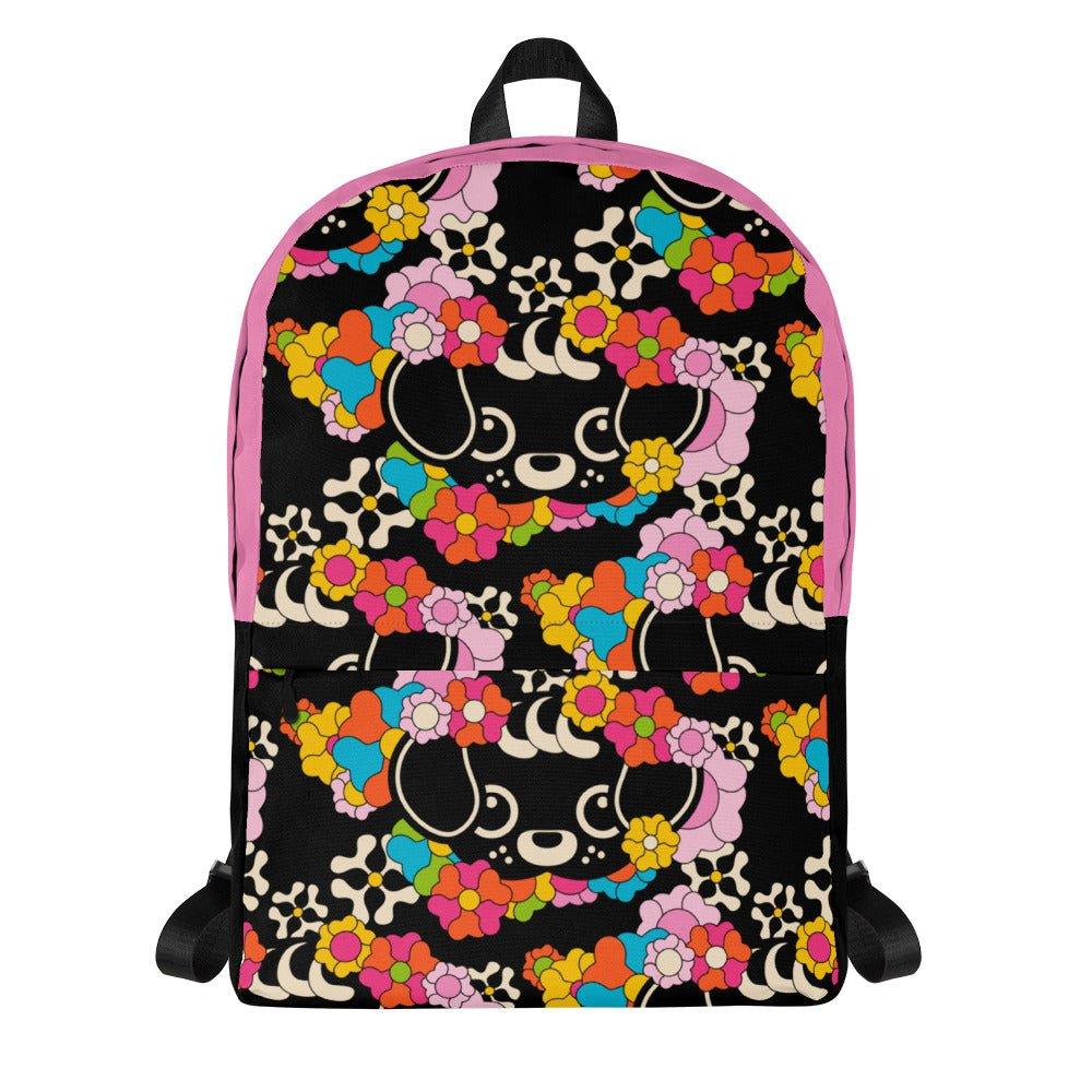 Backpack - FUNKYPUP black - Cute dogs and flowers print Default Title
