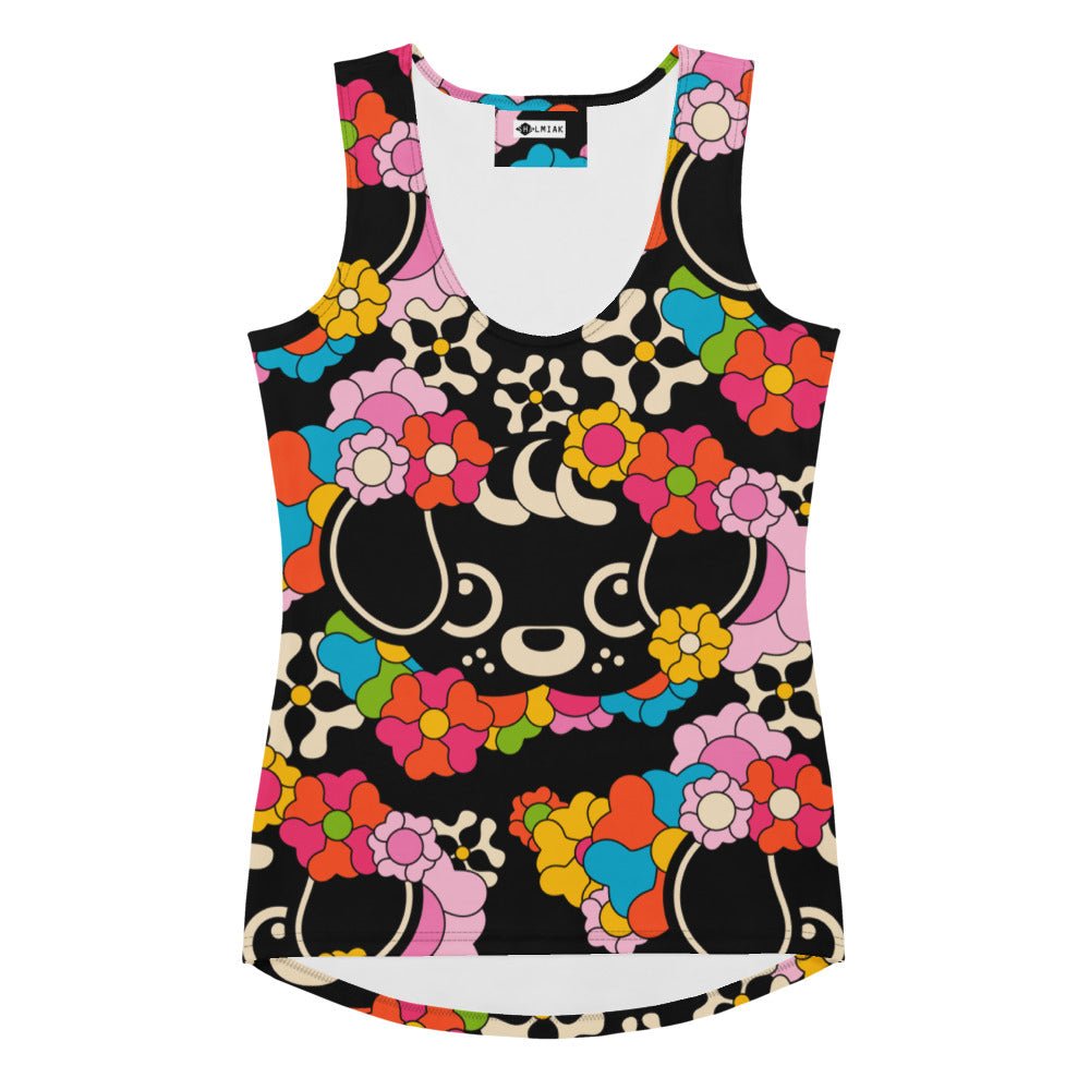 Tank top - FUNKYPUP black - Cute dogs and flowers print