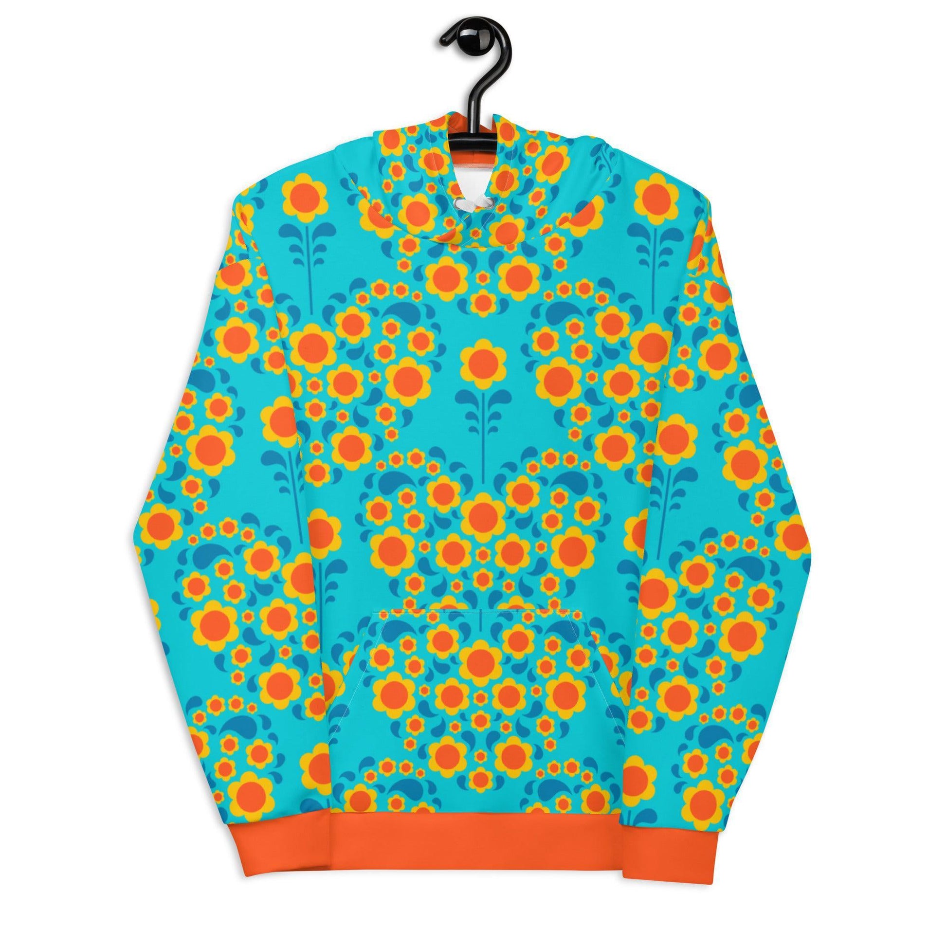 Hoodie - HEARTBEAT orange blue
