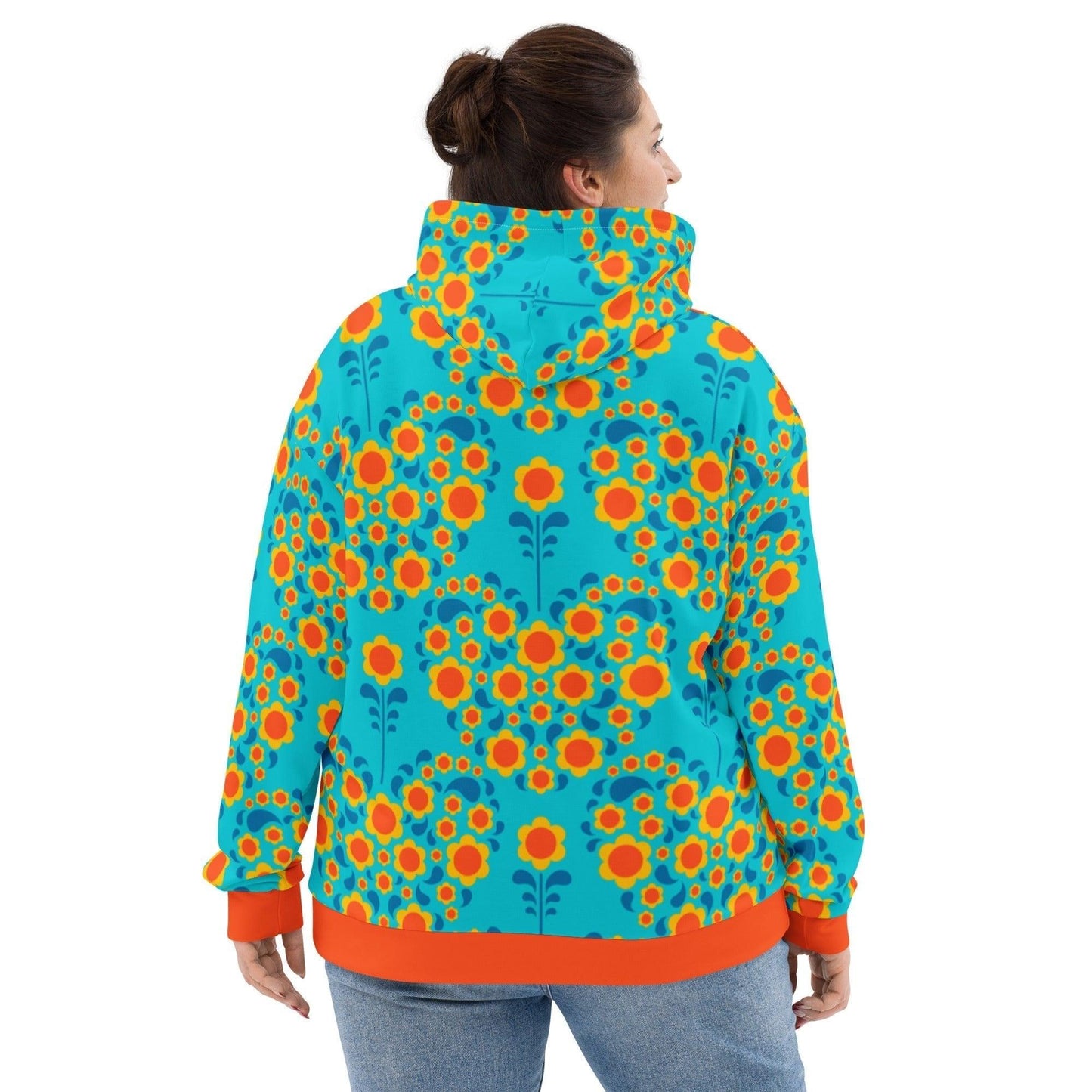 Hoodie - HEARTBEAT orange blue