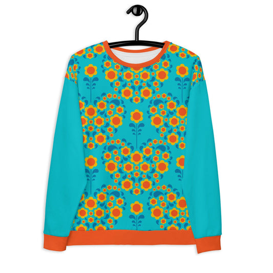 Sweatshirt - HEARTBEAT orange blue