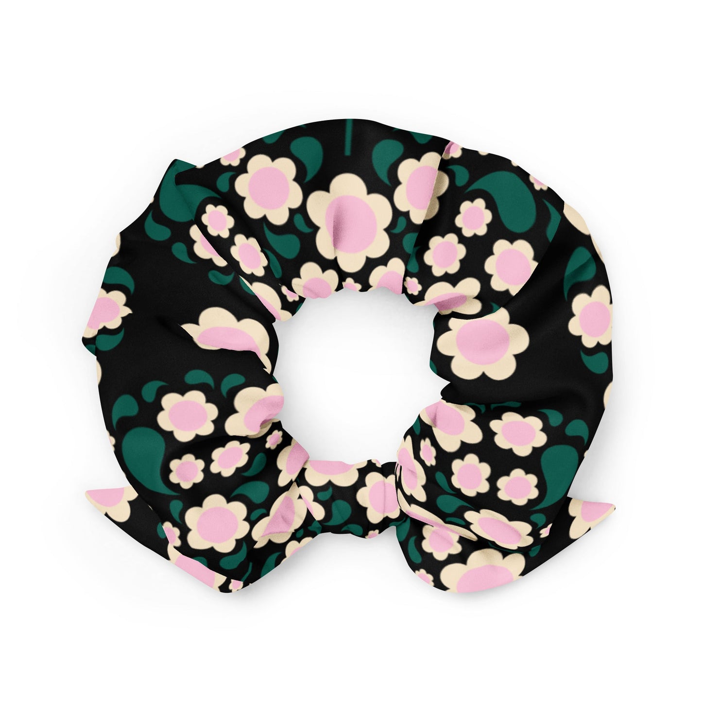 Scrunchie - HEARTBEAT pink black
