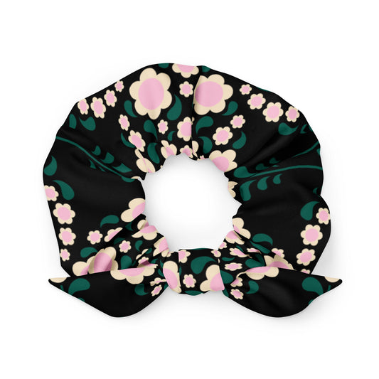 Scrunchie - HEARTBEAT pink black