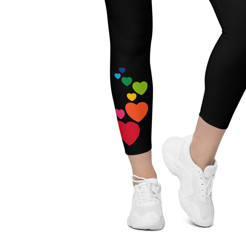 Leggings with pockets - SMALL HEARTS color - Small hearts print