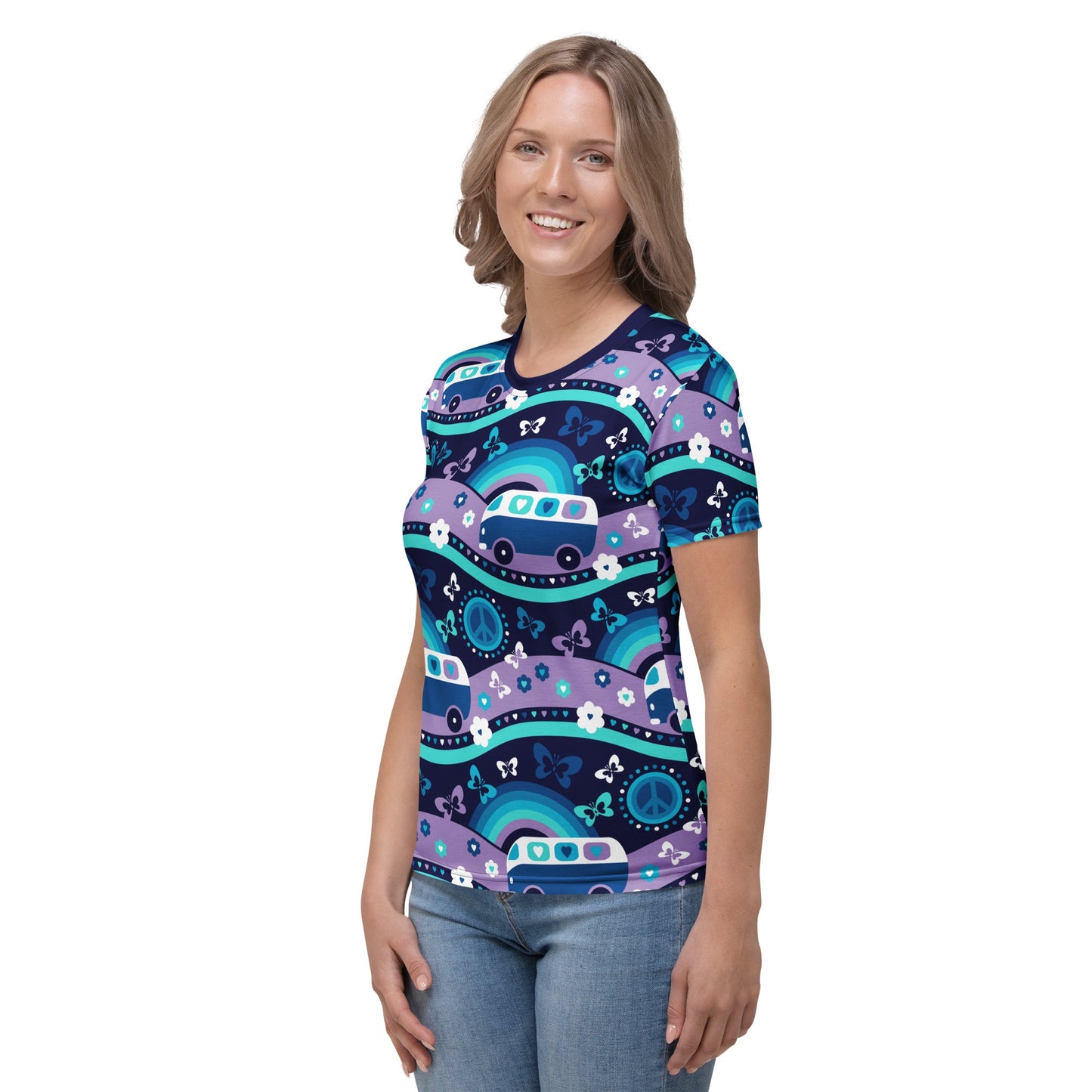Woman's T-Shirt - HIPPIE DAY magic blue
