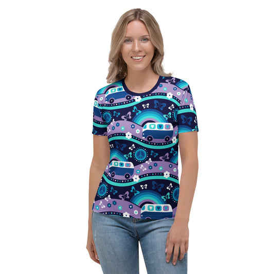 Woman's T-Shirt - HIPPIE DAY magic blue