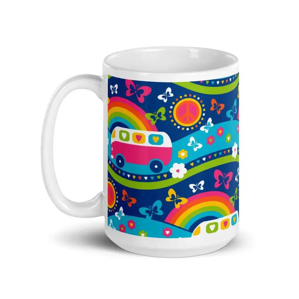 Mug - HIPPIE DAY pastel - Colorful hippie print