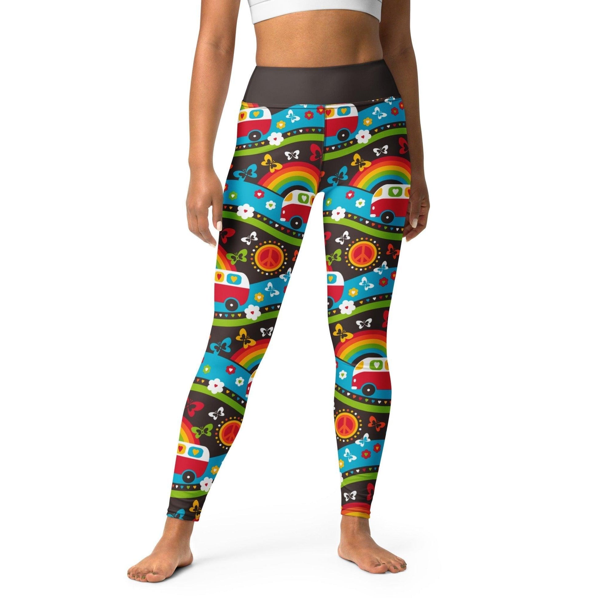 Yoga Leggings -2- HIPPIE DAY rainbow