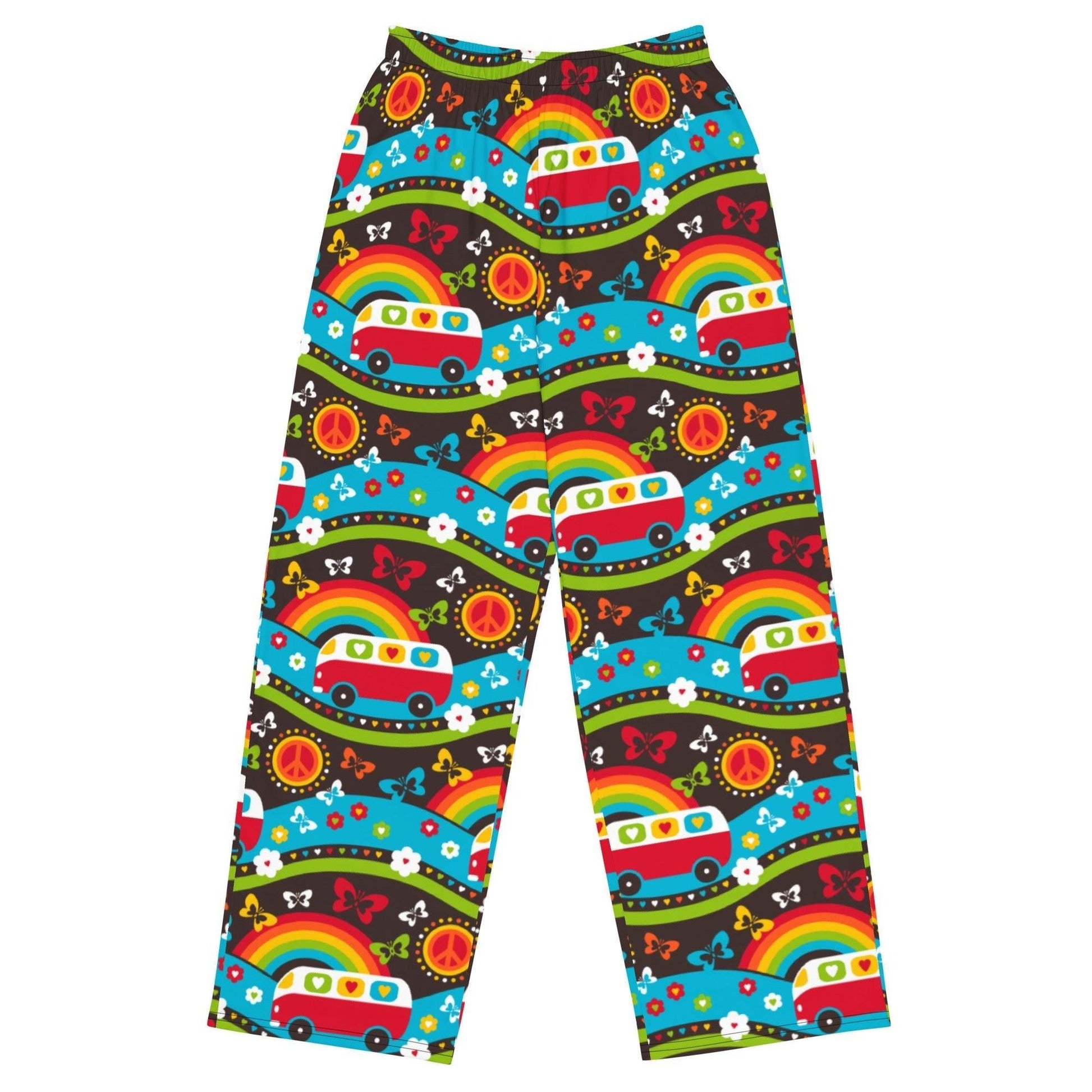 Pants - HIPPIE DAY rainbow - Colorful hippie print