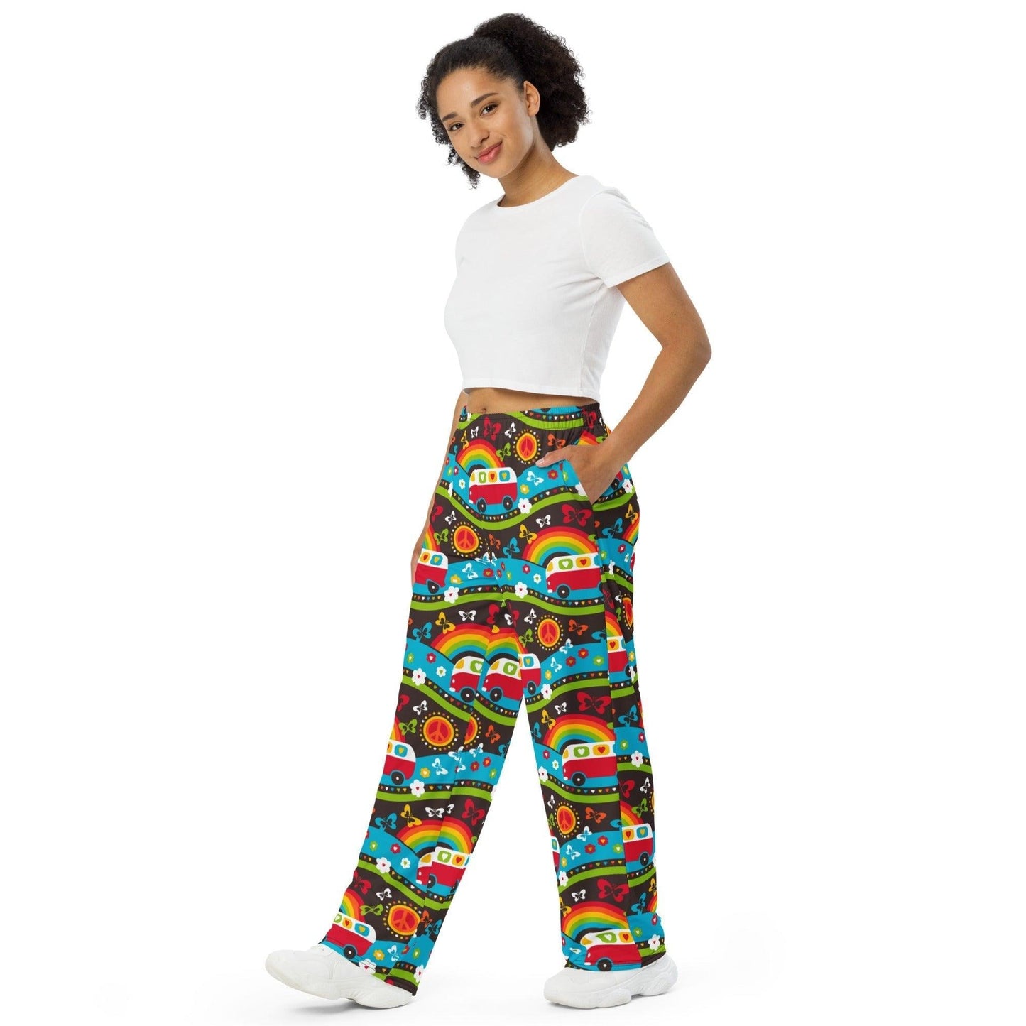 Pants - HIPPIE DAY rainbow - Colorful hippie print