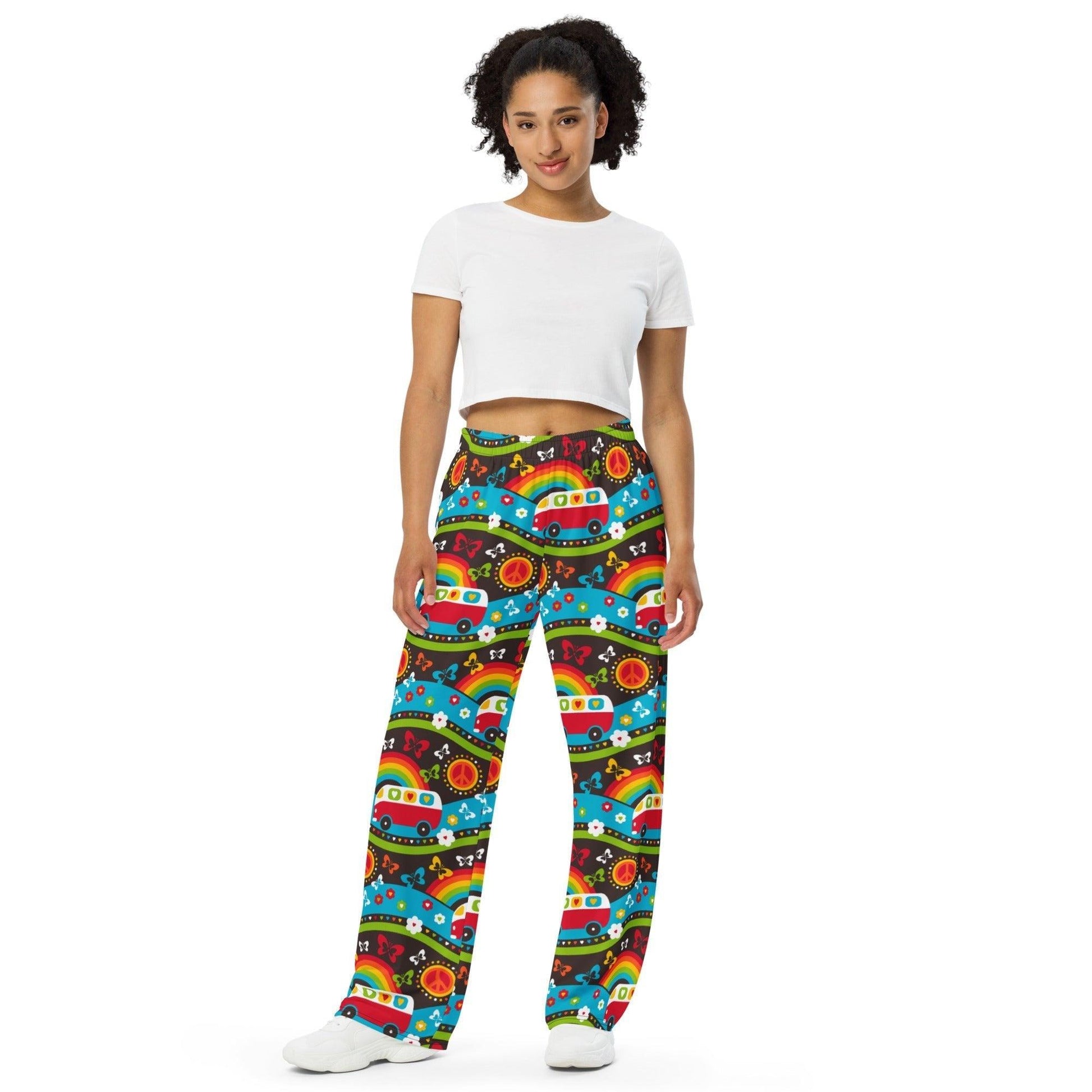 Pants - HIPPIE DAY rainbow - Colorful hippie print 6XL