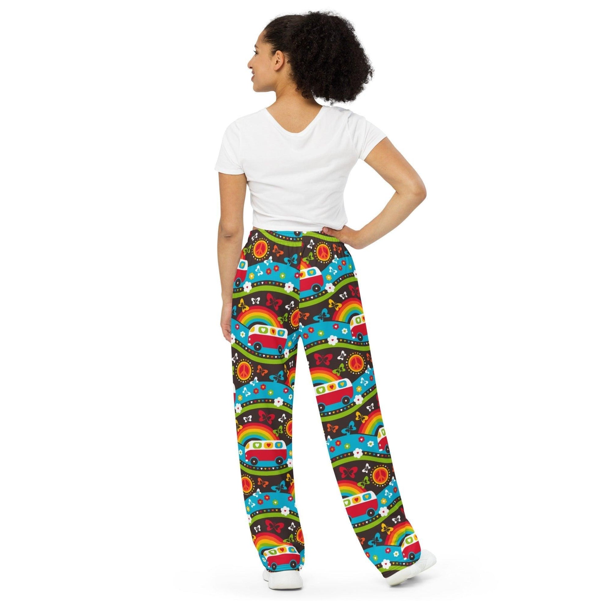 Pants - HIPPIE DAY rainbow - Colorful hippie print